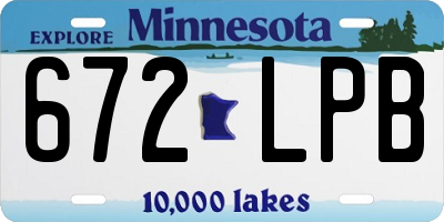 MN license plate 672LPB