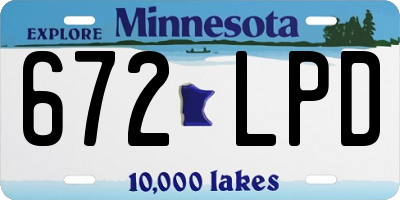 MN license plate 672LPD