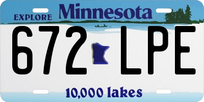 MN license plate 672LPE