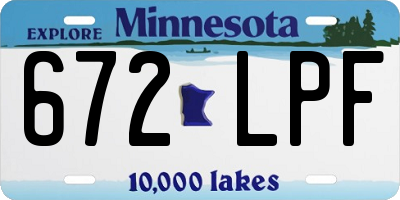 MN license plate 672LPF