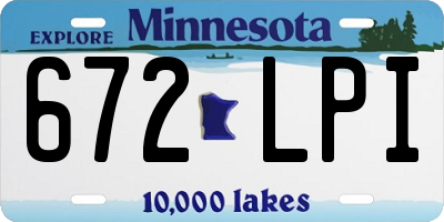 MN license plate 672LPI