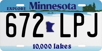 MN license plate 672LPJ