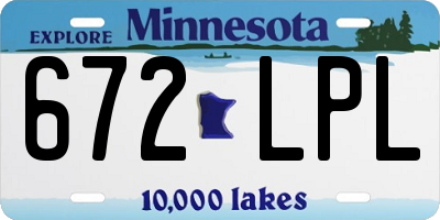 MN license plate 672LPL
