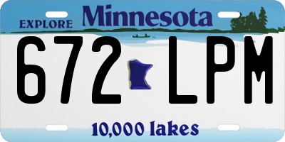 MN license plate 672LPM