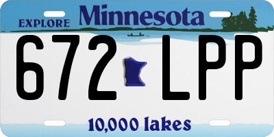 MN license plate 672LPP
