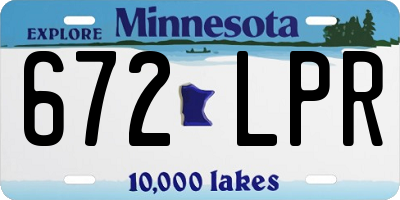 MN license plate 672LPR