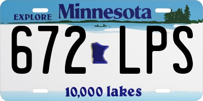 MN license plate 672LPS
