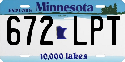 MN license plate 672LPT