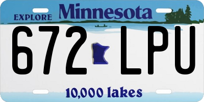 MN license plate 672LPU