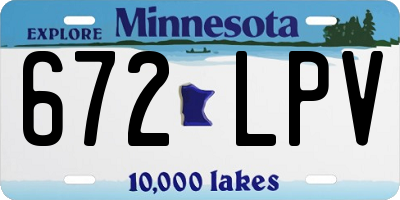 MN license plate 672LPV