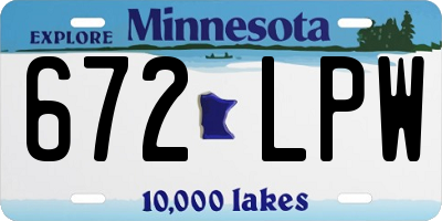 MN license plate 672LPW
