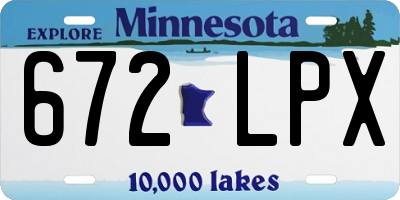 MN license plate 672LPX