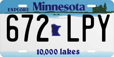 MN license plate 672LPY