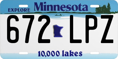 MN license plate 672LPZ