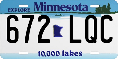 MN license plate 672LQC