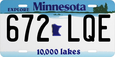 MN license plate 672LQE