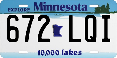 MN license plate 672LQI