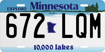 MN license plate 672LQM