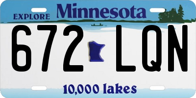 MN license plate 672LQN