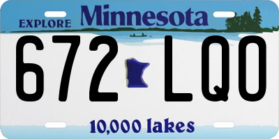 MN license plate 672LQO