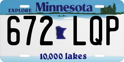 MN license plate 672LQP