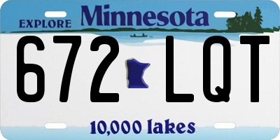 MN license plate 672LQT