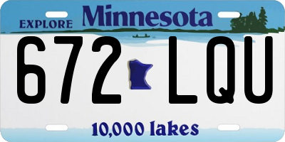 MN license plate 672LQU