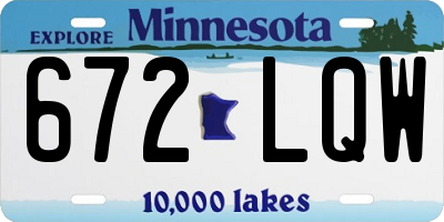 MN license plate 672LQW