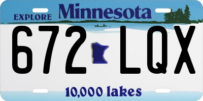 MN license plate 672LQX