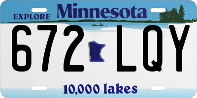 MN license plate 672LQY