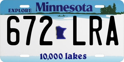 MN license plate 672LRA