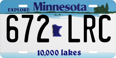 MN license plate 672LRC