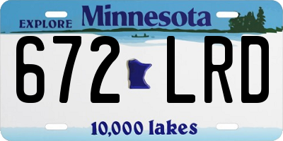 MN license plate 672LRD