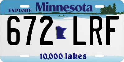 MN license plate 672LRF