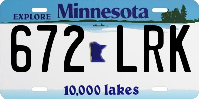 MN license plate 672LRK