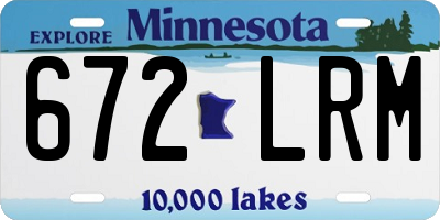 MN license plate 672LRM