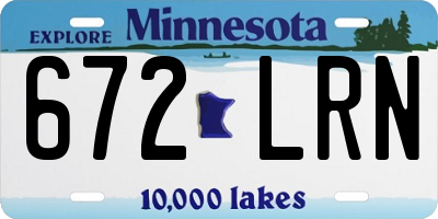 MN license plate 672LRN