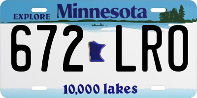 MN license plate 672LRO