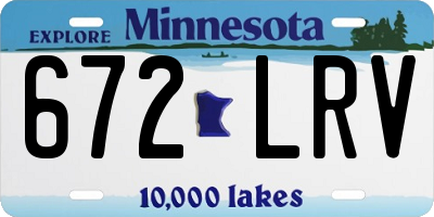 MN license plate 672LRV