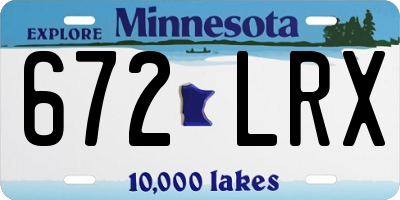 MN license plate 672LRX