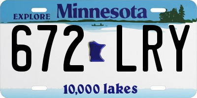 MN license plate 672LRY