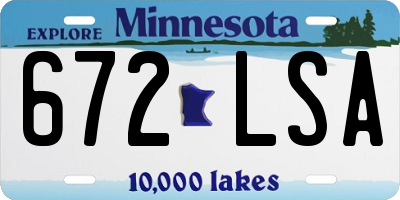 MN license plate 672LSA