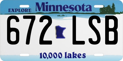 MN license plate 672LSB