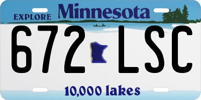 MN license plate 672LSC