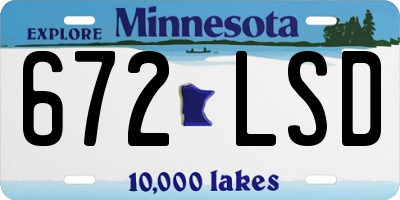 MN license plate 672LSD