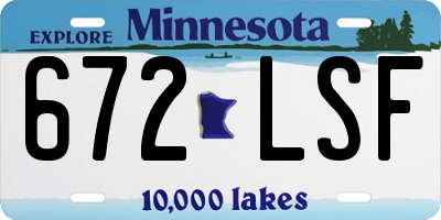 MN license plate 672LSF