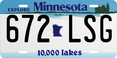 MN license plate 672LSG
