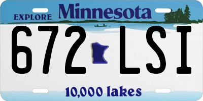 MN license plate 672LSI