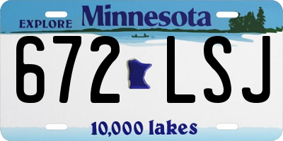 MN license plate 672LSJ