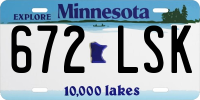 MN license plate 672LSK